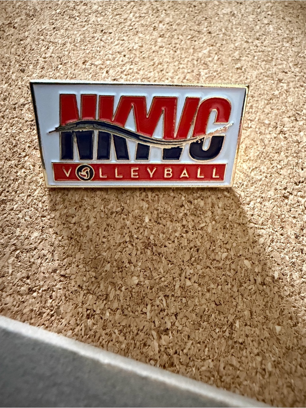 NWVC Volleyball Enamel Pin - Red, Blue, White